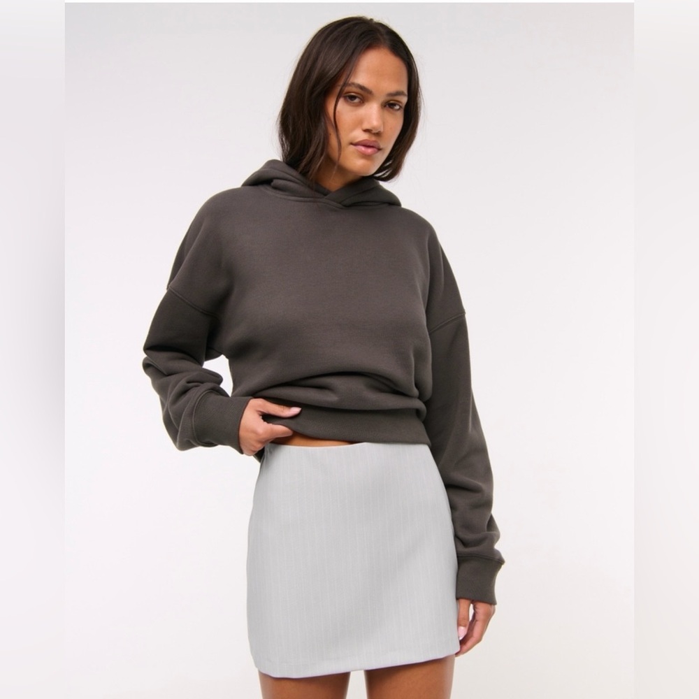 Abercrombie & Fitch Gray Linen Skort